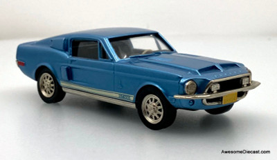 1968 Ford Mustang Shelby GT500, Metallic Blue 1:43 White Metal Model Car by  Brooklin Models