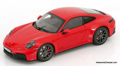 2024 Porsche 911 Carrera 4 GTS, Guards Red 1:18 Diecast Model Car by Norev