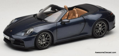 2024 Porsche 911 Carrera S Cabriolet, Yachting Blue Metallic 1:18 Diecast Model Car by Norev