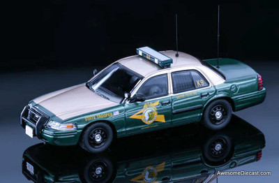 Ford Crown Victoria: New Hampshire State Police K-9 1:64 Diecast Model Car by Rollin