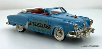1952 Studebaker Commander Convertible: Indianapolis Pace Car 1:43 White Metal Model Car by Brooklin Models
