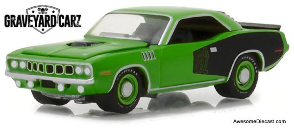Greenlight 1:64 1971 Plymouth Hemi Cuda, Green/Black