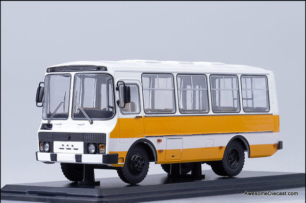 Only One! SSM 1:43 PAZ 32051 Russian City Bus, Orange/White