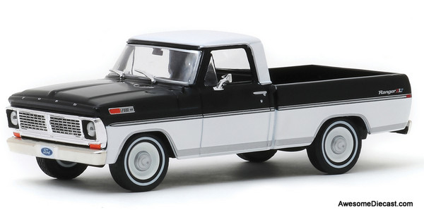Greenlight 1:43 1970 Ford F-100 Ranger Pick Up, Black/White
