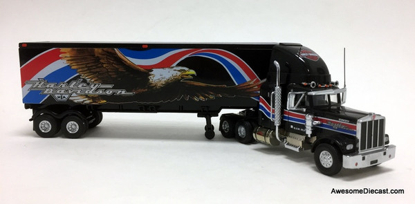 Matchbox 1:58 Kenworth Tractor w/Utility Trailer: Harley Davidson Motor Cycles