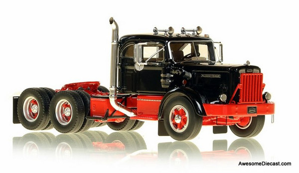 FR 1:50 1954 Autocar DC-100T Tandem Axle Integral Sleeper Tractor: Black/Red