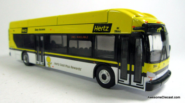 New Flyer Xcelsior XN40 Transit Bus Model by Iconic Replicas 1:87 Scale Hertz Car Rental