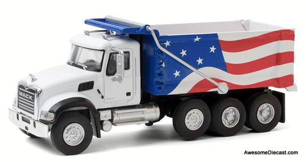 Greenlight 1:64 2019 Mack Granite Dump Truck: Stars & Stripes