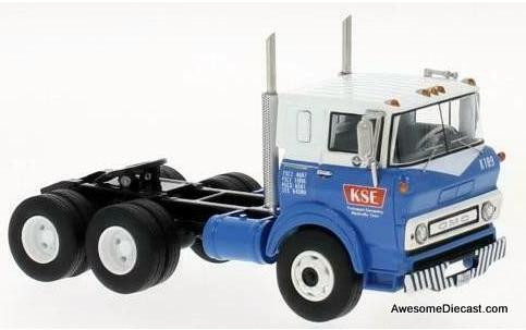 Neo 1:64 1964 GMC COE Sleeper, Blue/White: KSE Transport Company