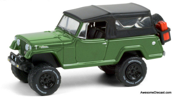 Greenlight 1:64 1968 Jeep Jeepster Commando Convertible Off Roading, Green 