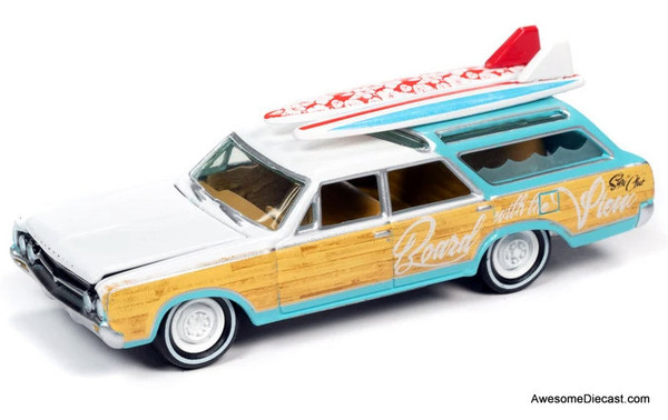 Johnny Lightning 1:64 1964 Oldsmobile Vista Cruiser, Seafoam Green: Surf Rods
