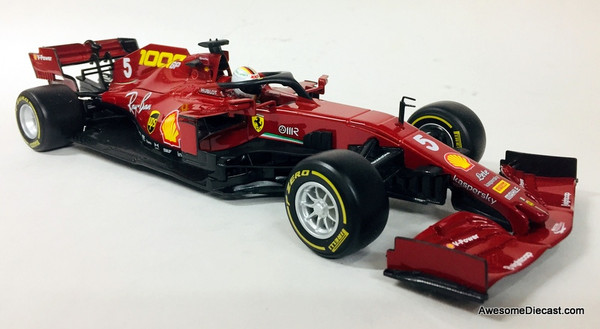 Burago 1:18 2020 Ferrari Formula 1 #5 Tuscan Grand Prix : Ferrari's 1000th Race, Sebastian Vettel