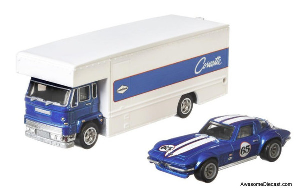 Hot Wheels 1:64 Car Hauler w/1965 Chevrolet Corvette Race Car