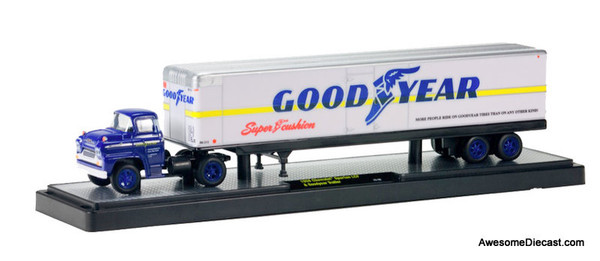 M2 Machines 1:64 1958 Chevrolet Spartan w/Dry Goods Trailer: Good Year Tires