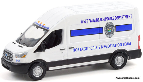 Greenlight 1:64 2020 Ford Transit: West  Palm Beach FL Hostage Negotiation Team 