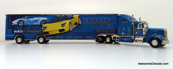 Only One! PEM Tonkin Replicas 1:64 Kenworth W900 w/ Race Hauler: Western Distributing - Western Auto Transport (Version A)