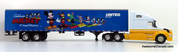 Only One! DG Productions 1:64 Volvo VNL w/ 53' Trailer: United Van Lines / Disney Mickey Mouse 75 InspEARations