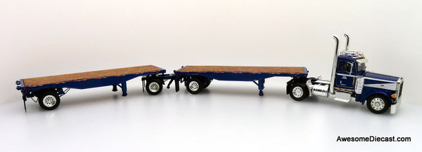 Only One! Tonkin Replicas 1:53 Peterbilt 379 Day Cab w/ AG Double Flatbed Trailers: Mike Lowrie
