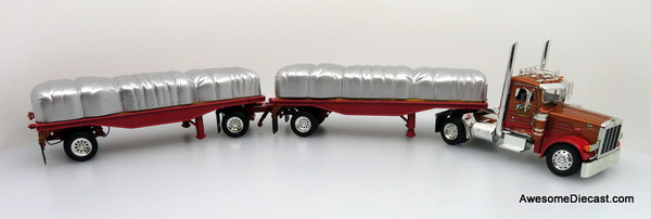 Only One! Tonkin Replicas 1:53 Peterbilt 379 Day Cab w/ AG Double Flatbed Trailers: Farley Transportation