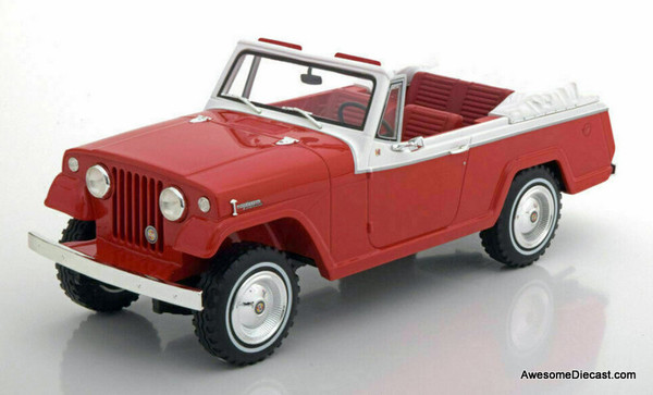 BoS 1:18 Jeep Jeepster Commando Convertible, Red/White