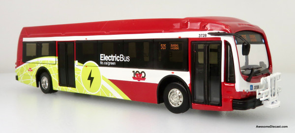 Iconic Replicas 1:87 2021 Proterra ZX5 Electric Transit Bus: TTC Toronto 100th Anniversary Edition