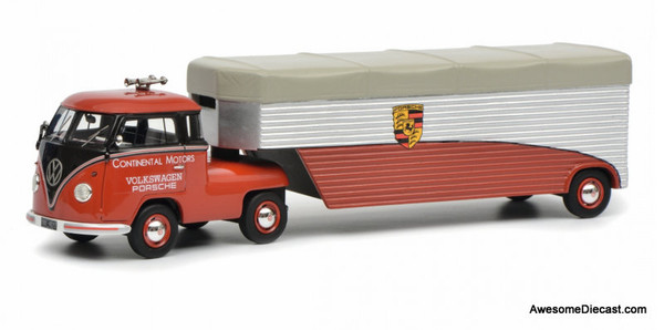 【Schuco】限定1500台 Volkswagen T1 『PORSCHE』 1/87 Schuco Volkswagen VW T1 Bus Porsche Renndienst (Red