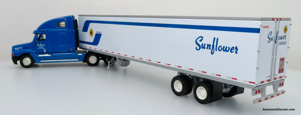 Only One! PEM Hartoy 1:64 Freightliner Century Sleeper Cab w/ 53' Refrigerated Trailer: Sunflower Carriers