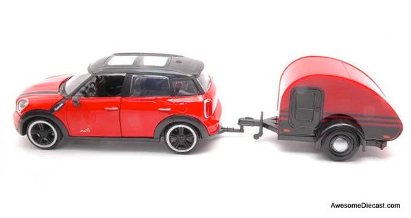 Motormax 1:24 Mini Cooper S Countryman w/Trailer, Red