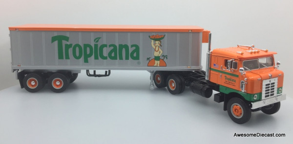 RARE!! First Gear 1:34 1953 Kenworth Bull Nose COE Tractor w/35' Refrigerated Trailer: Tropicana