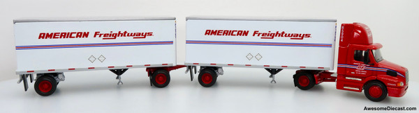 Only One! PEM Hartoy 1:64 Volvo VN Day Cab w/ 28' Double Pup Trailers: American Freightways #3