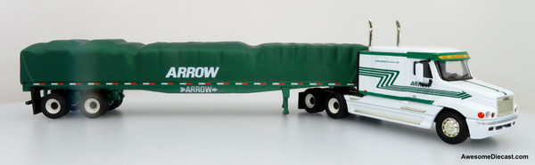 Only One! PEM Hartoy 1:64 Freightliner Century Midroof Sleeper Cab w/ Flatbed Trailer: Arrow Trucking