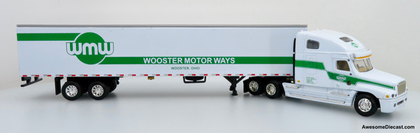 Only One! DG Productions 1:64 Freightliner Century Sleeper Cab w/ 53' Trailer: Wooster Motor Ways (WMW)