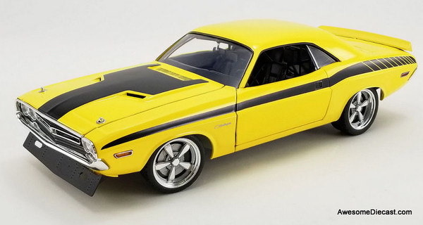 ACME 1:18 1971 Dodge Challenger Trans Am Streetfighter, Yellow: Chicayne
