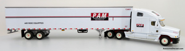 Only One! DG Productions 1:64 Freightliner Century Sleeper Cab w/ 53' Trailer: P.A.M. Transport