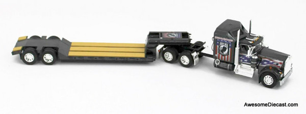 DCP by FG 1:64 Kenworth W900A Sleeper w/ Rogers Vintage Lowboy Trailer:  POW/MIA American Flag Decoration