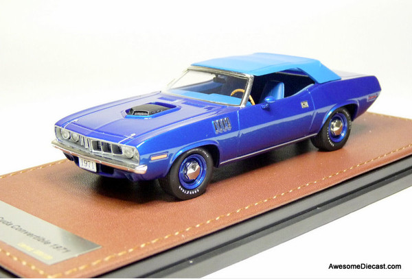 GLM 1:43 1971 Plymouth Hemi Cuda Convertible, True Blue Metallic