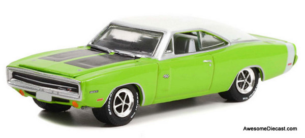 Greenlight 1:64 1970 Dodge Charger Hemi R/T, Sublime Green/White: Barrett Jackson Auction Edition