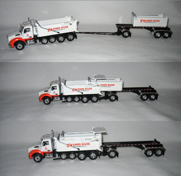 DCP by FG 1:64 Kenworth T880 Quad-Axle w/Dolly & Tandem Axle Transfer Dump Trailer : Knife River