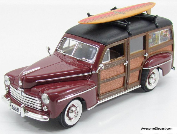 Road Signature 1:18 1948 Ford Woody, Maroon