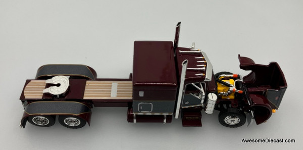 サボテンダー 1/64 DCP RED PETERBILT 359 TRI AXLE W/ SMITHCO TRI AXLE SIDE