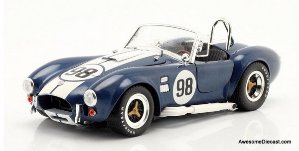 Shelby Collectibles 1:18 1965 Shelby Cobra 427 S/C #98, Metallic Blue/White