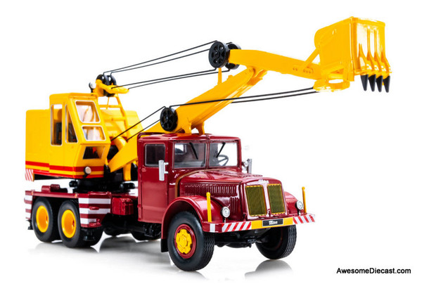 IXO 1:43 1958 Tatra 111 D 030 A Mobile Crane, Red/Yellow