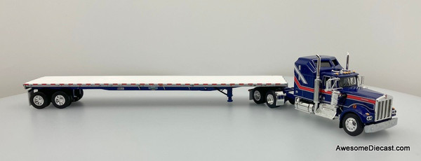 DCP by FG 1:64 Kenworth W900A Aerodyne Sleeper w/Wilson Flatbed Trailer: Liberty Edition