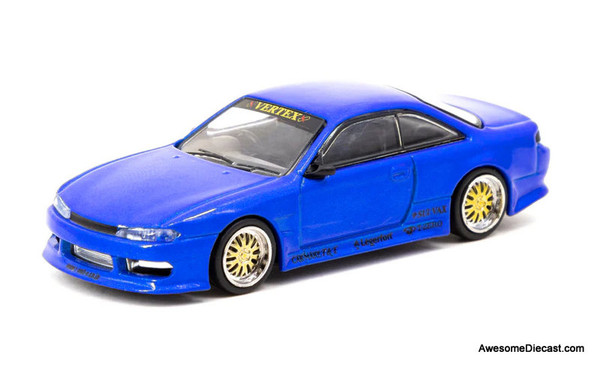 Tarmac Works 1:64 VERTEX Nissan Silvia S14,Metallic Blue