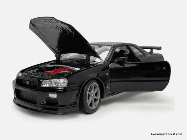 Welly 1:24 Nissan Skyline GT-R R34 (RHD), Black