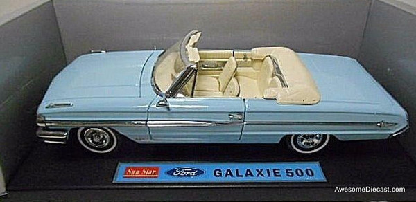 RARE!! Sun Star 1:18 1964 Ford Galaxie 500 Convertible, Sky Blue