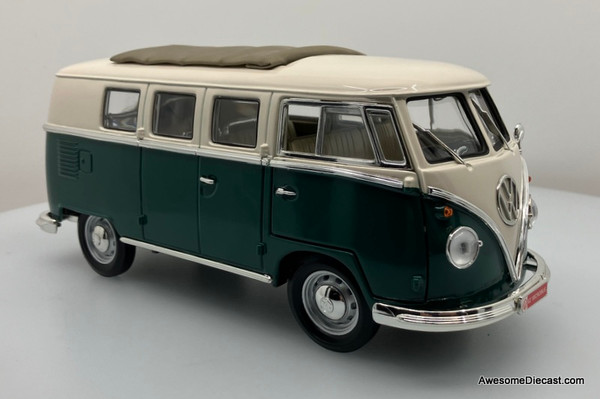 Road Signature 1:18 1962 Volkswagen Microbus, Green/White