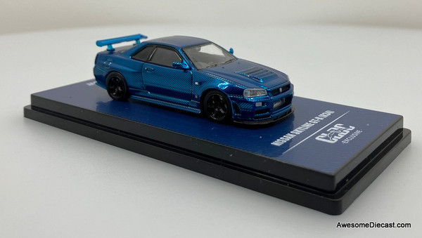 Inno64 1:64 Nissan Skyline R34, Blue Carbon Fiber (CLDC Exclusive)