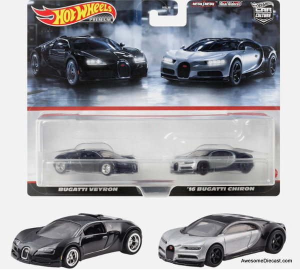 Hot Wheels Premium 1:64 Car Culture: Bugatti Veyron & Bugatti Chiron