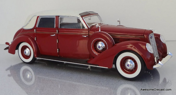 Signature Models 1:18 1937 Lincoln Touring Cabriolet, Burgundy